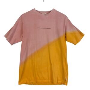 Scotch & Soda Mens Size S Tie Dye Organic Crew TShirt Pink Orange